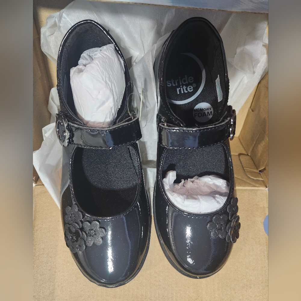Stride Rite Holly Mary Janes Patent Leather Black Kids Dress Shoes 1W